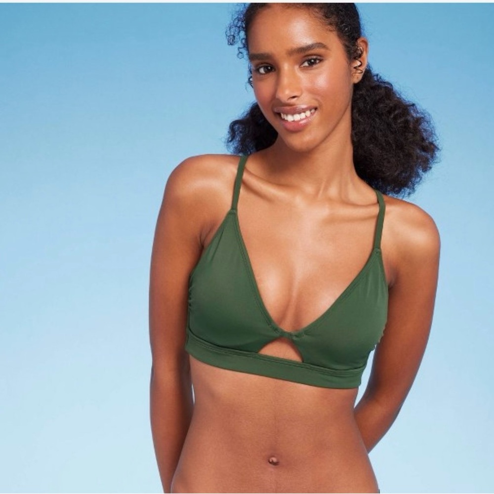 2/$25 NWT Shade & Shore Bikini Top - Dark Green - Size 34 C